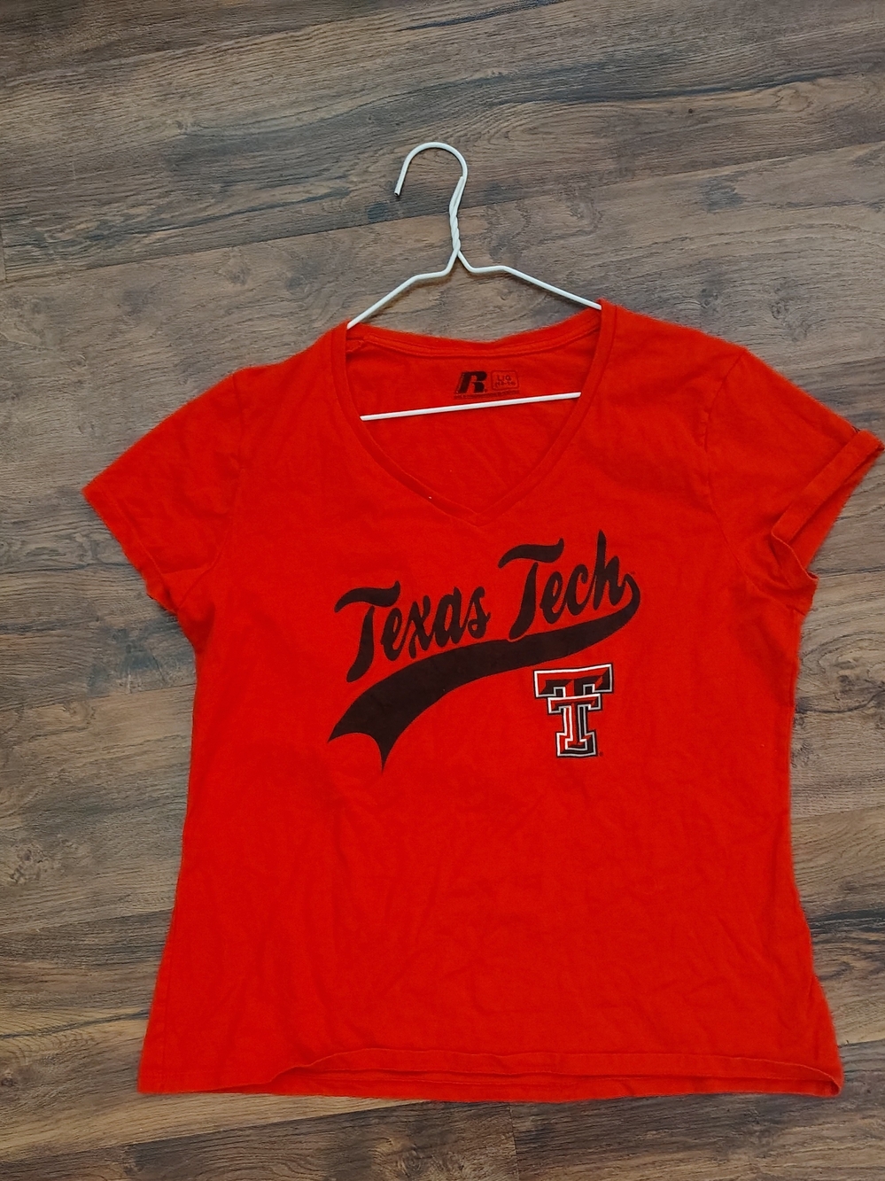 Russell Athletic Texas Tech V-Neck Tee - Red
